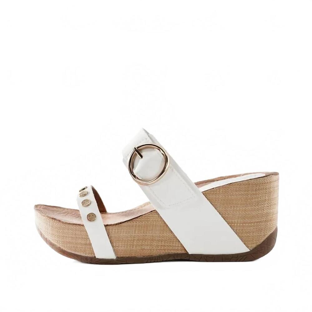 NEW BUSSOLA women's fayola wedge sandal in bianco